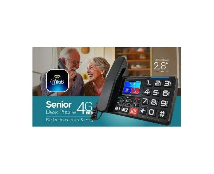 Teléfono Senior Inalámbrico Sobremesa 4g Sos 2.8 Mlab 9440 Color Negro Teléfono Fijo-2