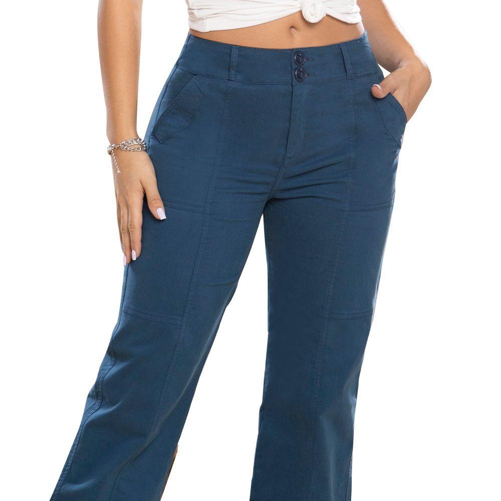 Pantalón Zanzibar Azul Cobalto TYT: Estilo Push-Up y Moda Colombiana-1