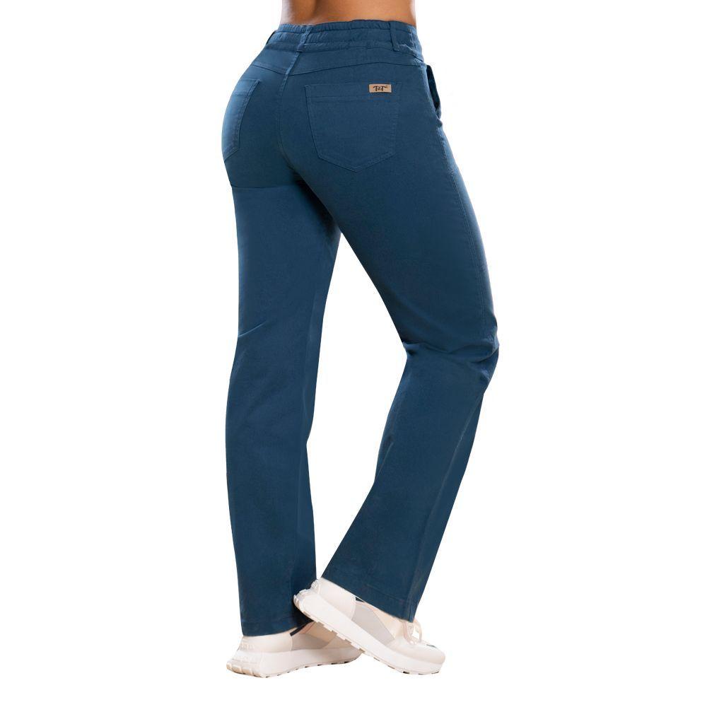 Pantalón Zanzibar Azul Cobalto TYT: Estilo Push-Up y Moda Colombiana-2