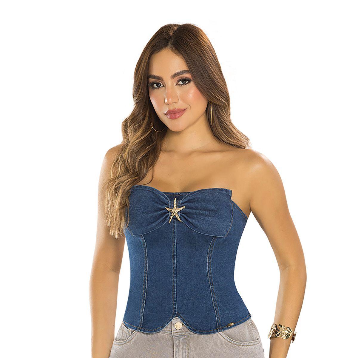 Blusa Tipo Corset Colombiano Claudia TyT Jeans-0