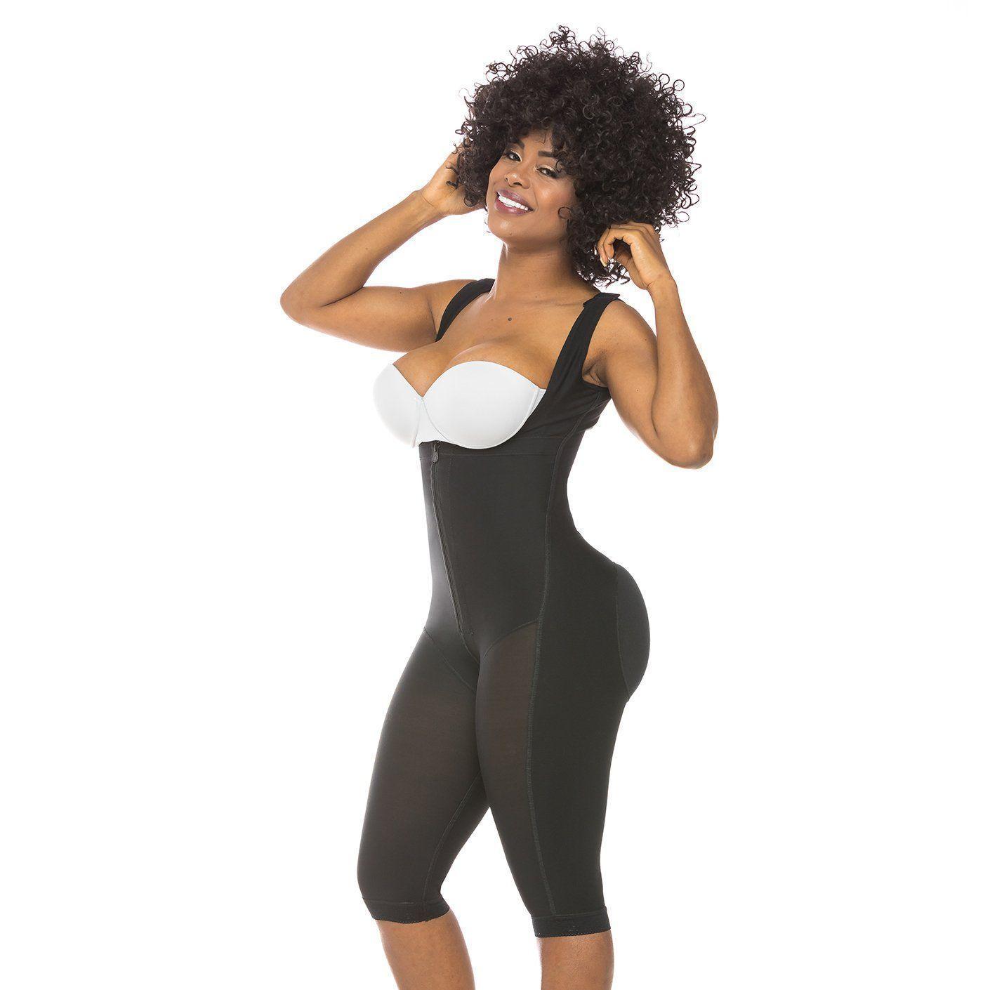 Faja Colombiana Lipoescultura, Pierna Larga Con Huecos 518 Negro-2