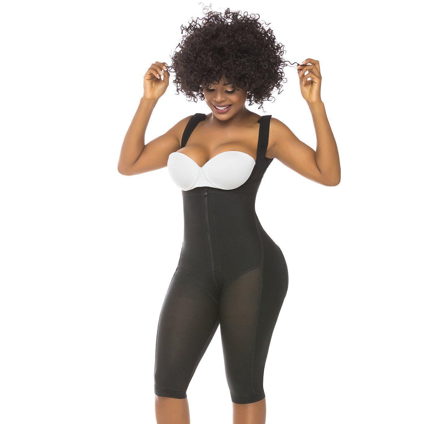 Faja Colombiana Lipoescultura, Pierna Larga Con Huecos 518 Negro-4