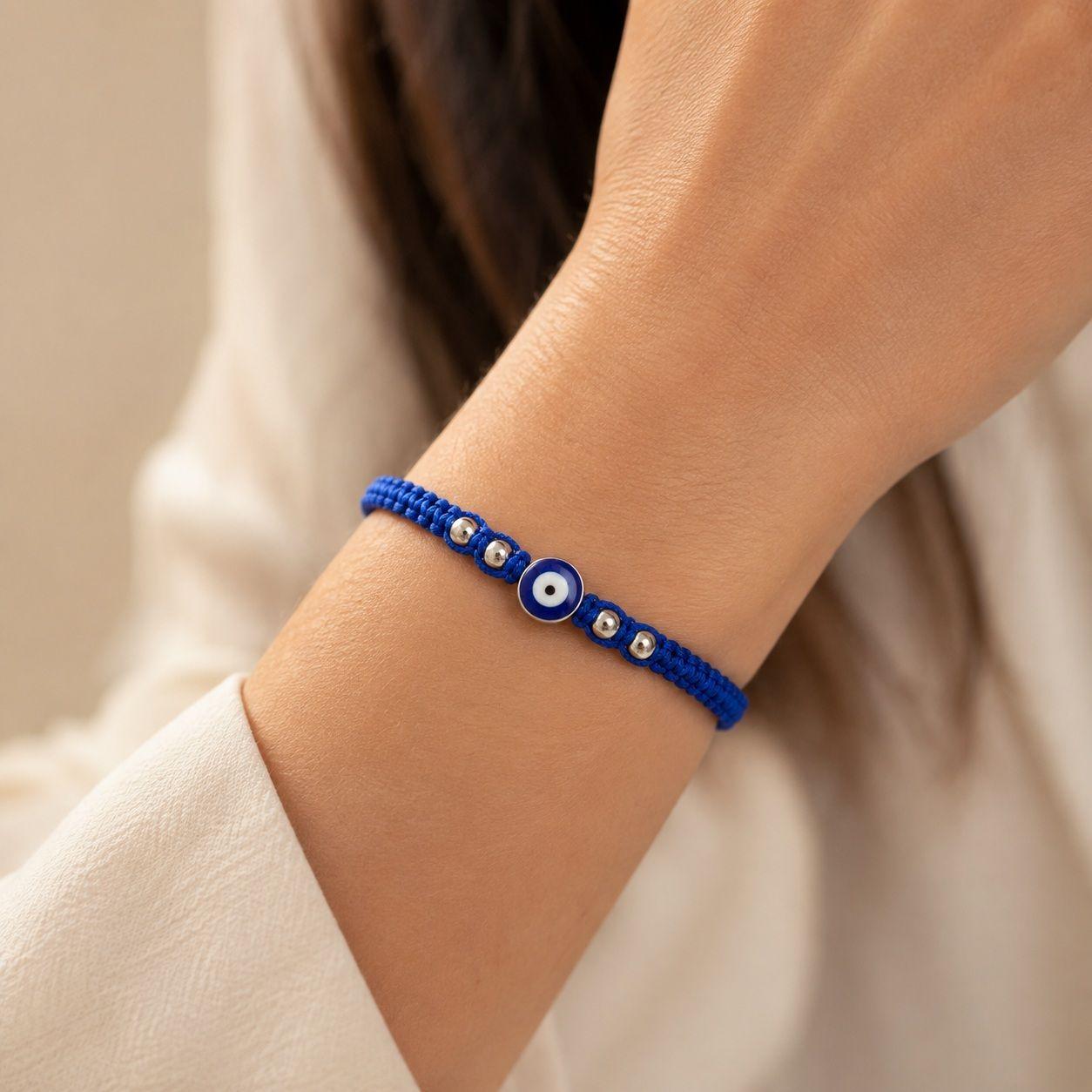 Pulsera Hilo Azul Ojo Turco Protección-3