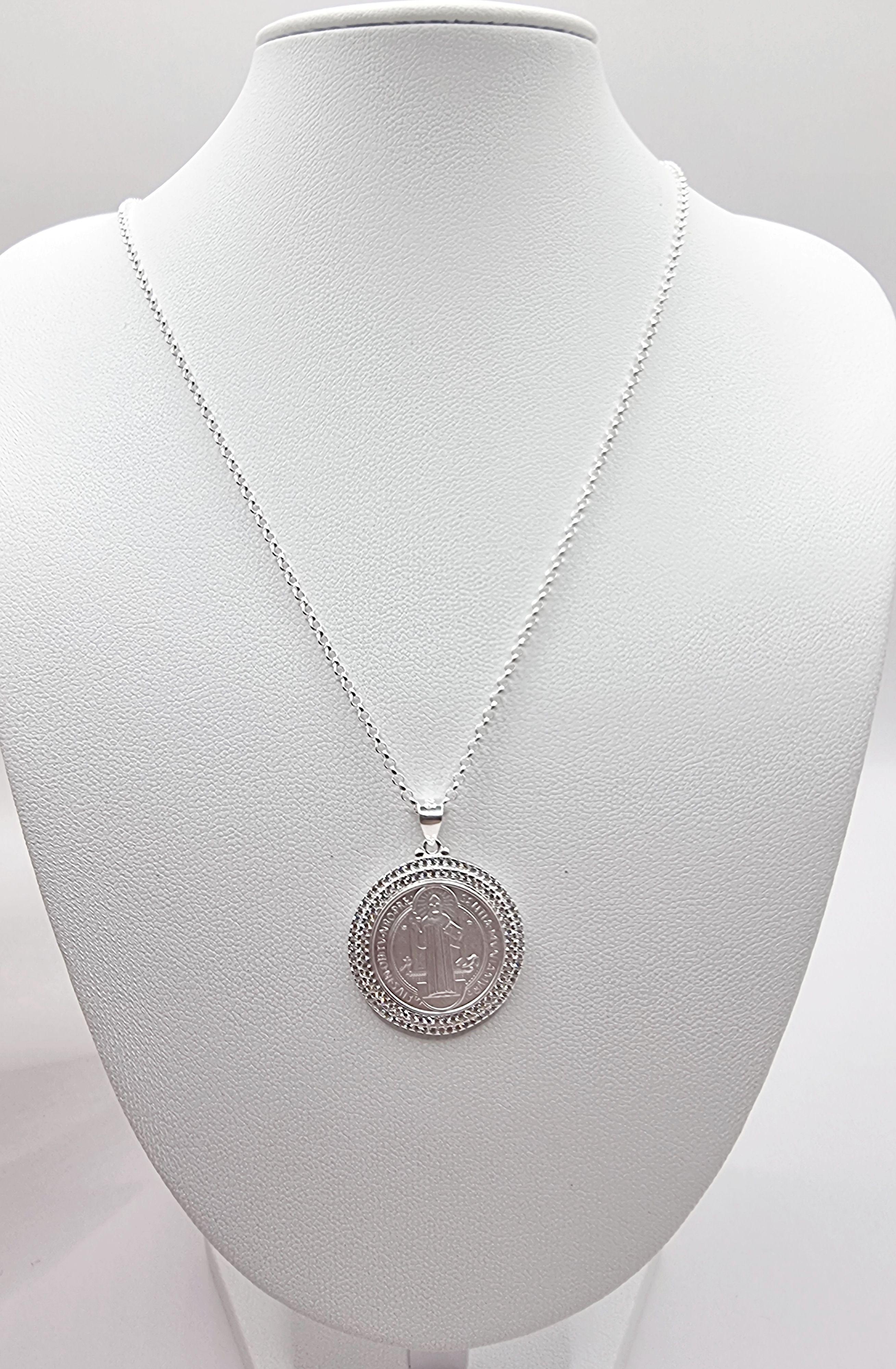 Collar de San Benito con Circones en Plata 925-2