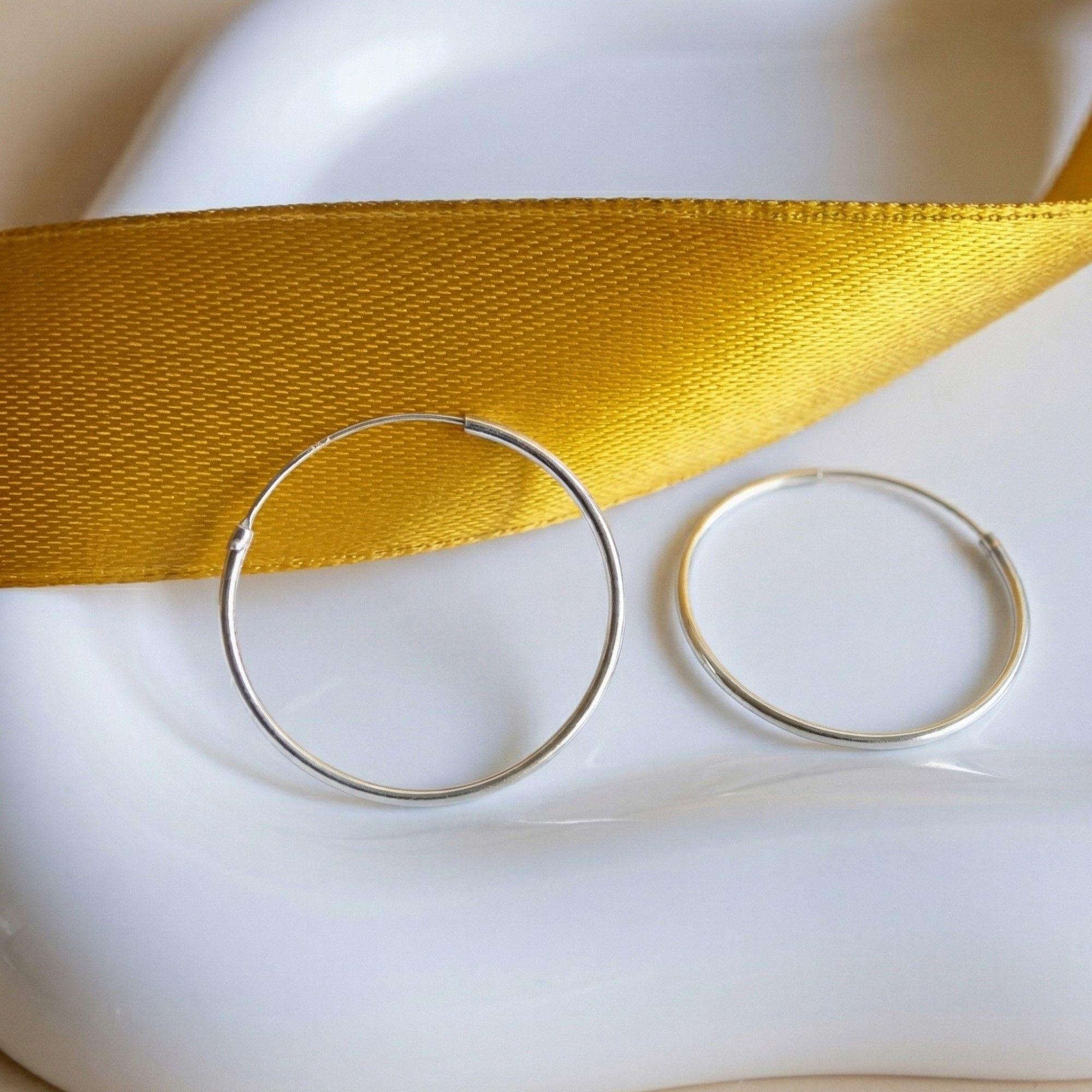 Aros Argolla Lisa 25mm Plata Ley 925  -2