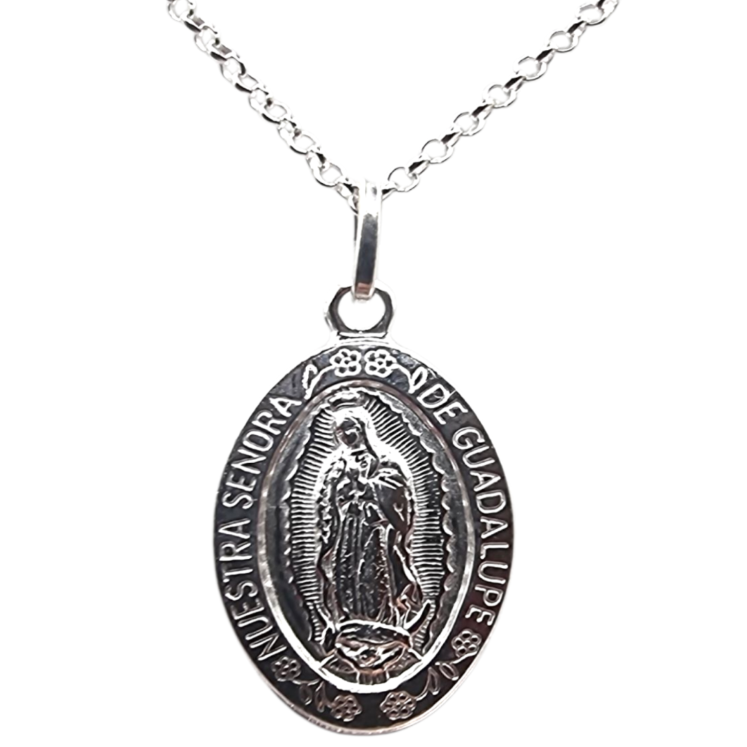 Collar con Virgen de Guadalupe en Plata 925-0