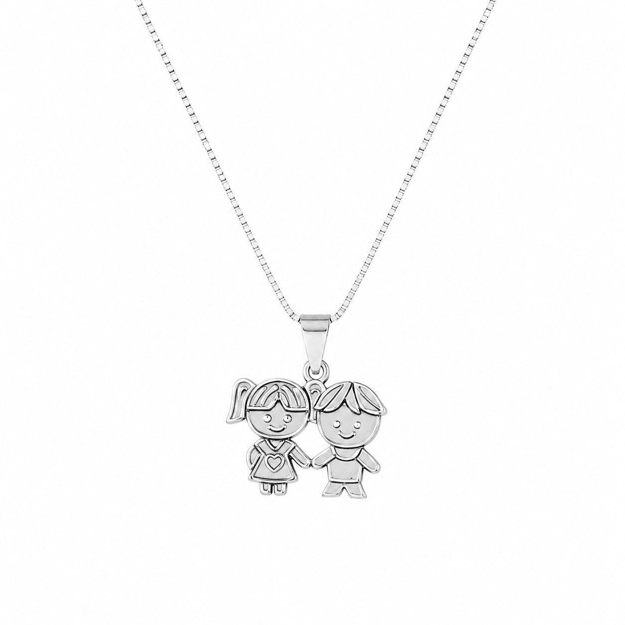Collar Niña y Niño Plata 925 -0