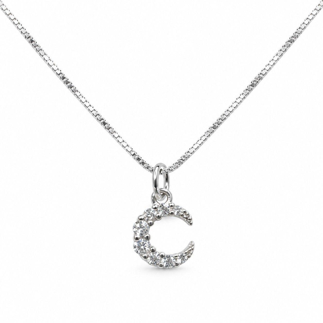 Collar Luna Circ n Plata Ley 925-0
