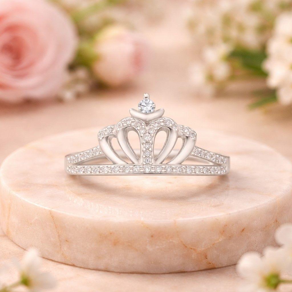 Anillo Corona Circones Elegante en Plata 925-2