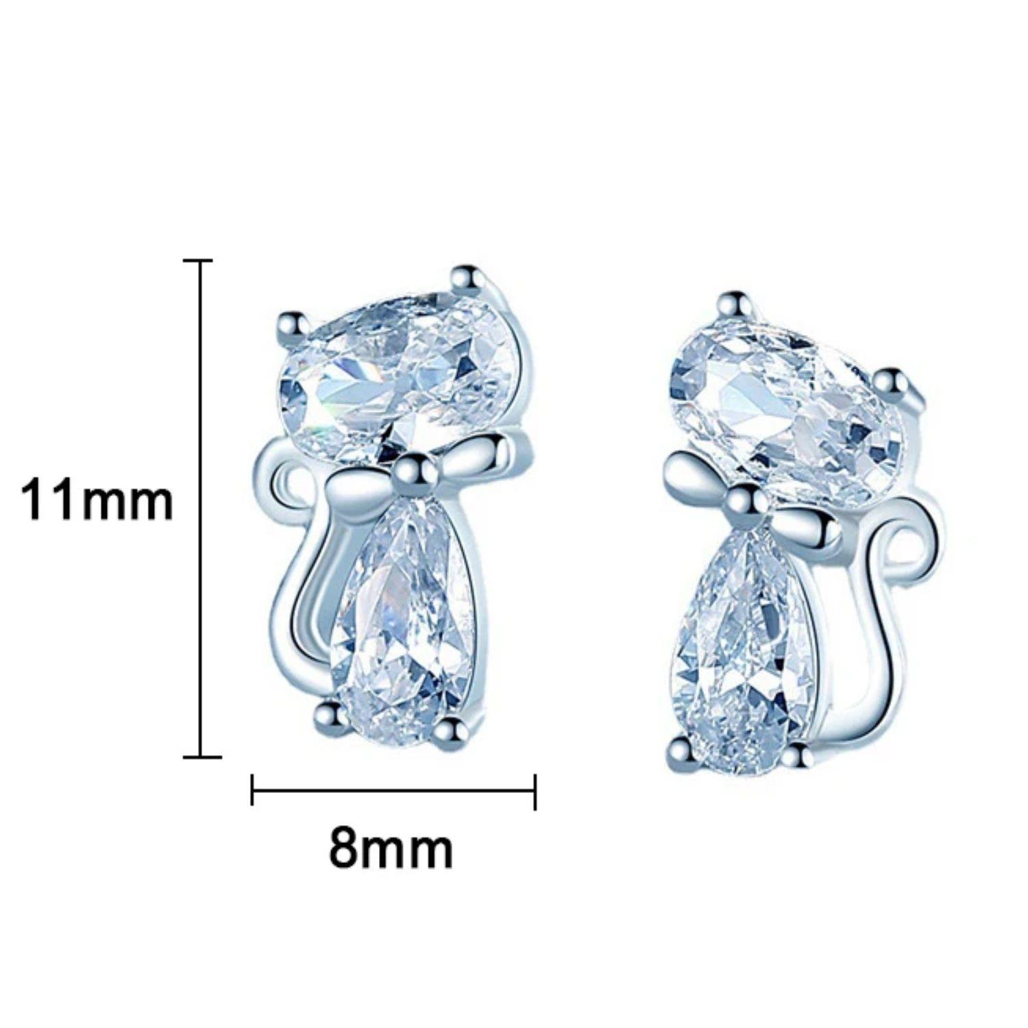 Aros Gato Elegantes en Plata 925-3