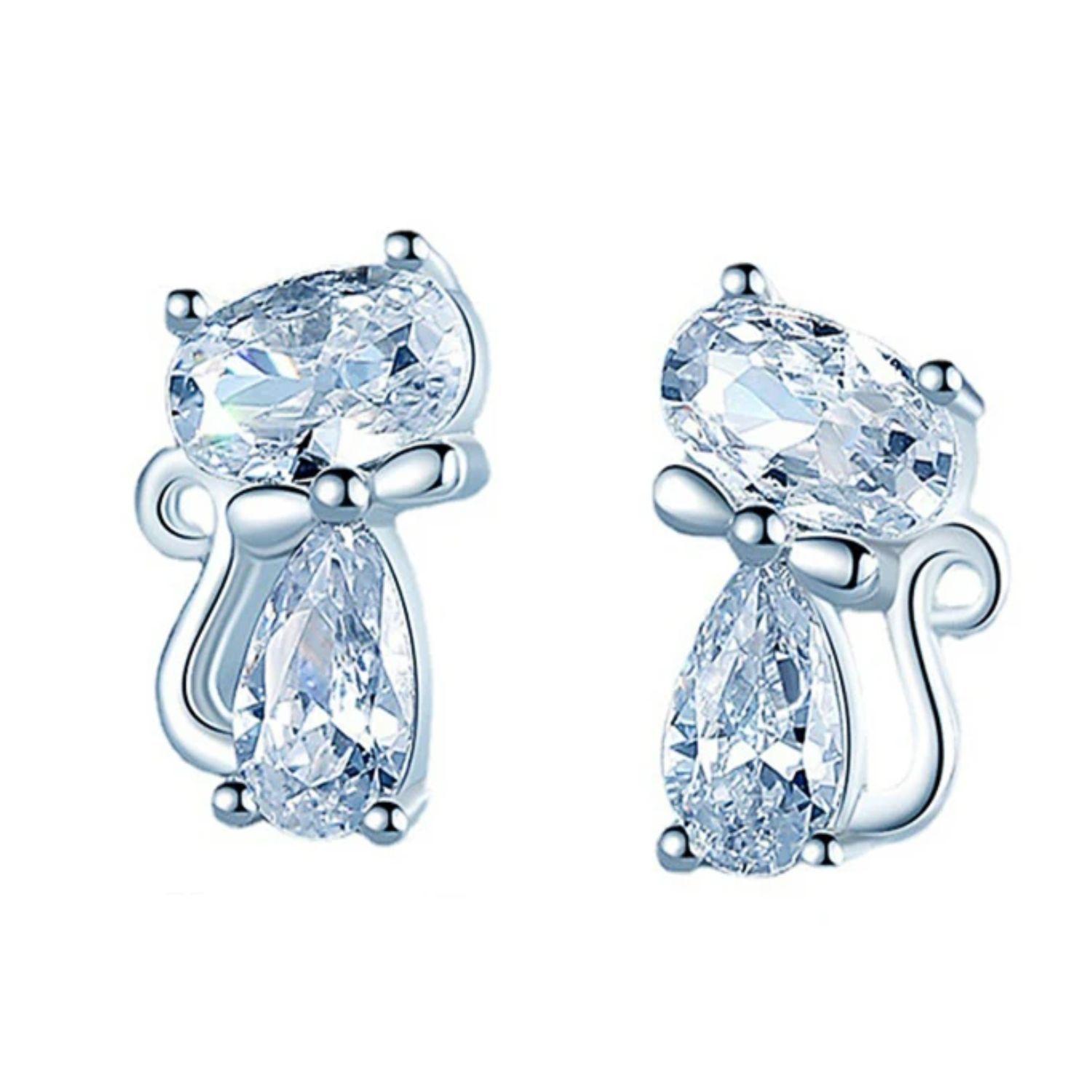 Aros Gato Elegantes en Plata 925-0