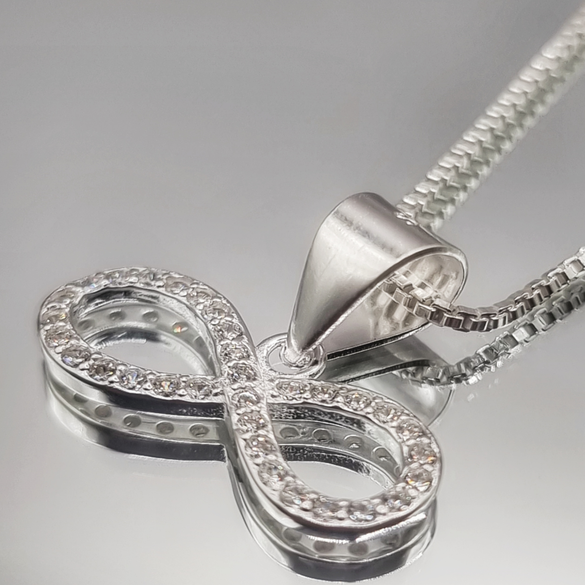 Collar Amor Infinito con Circones en Plata 925 -2