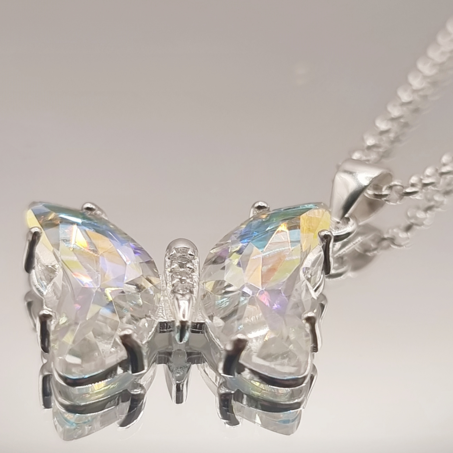  Collar Mariposa con Cristal Austriaco en Plata 925 -2