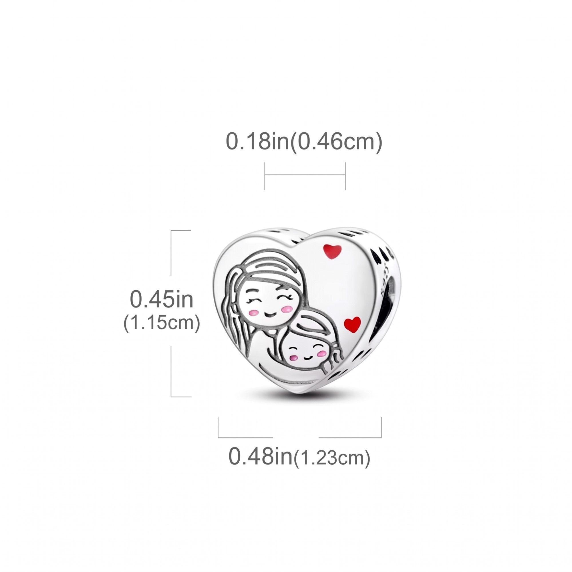 Charm Corazón Love Mom Plata 925-2