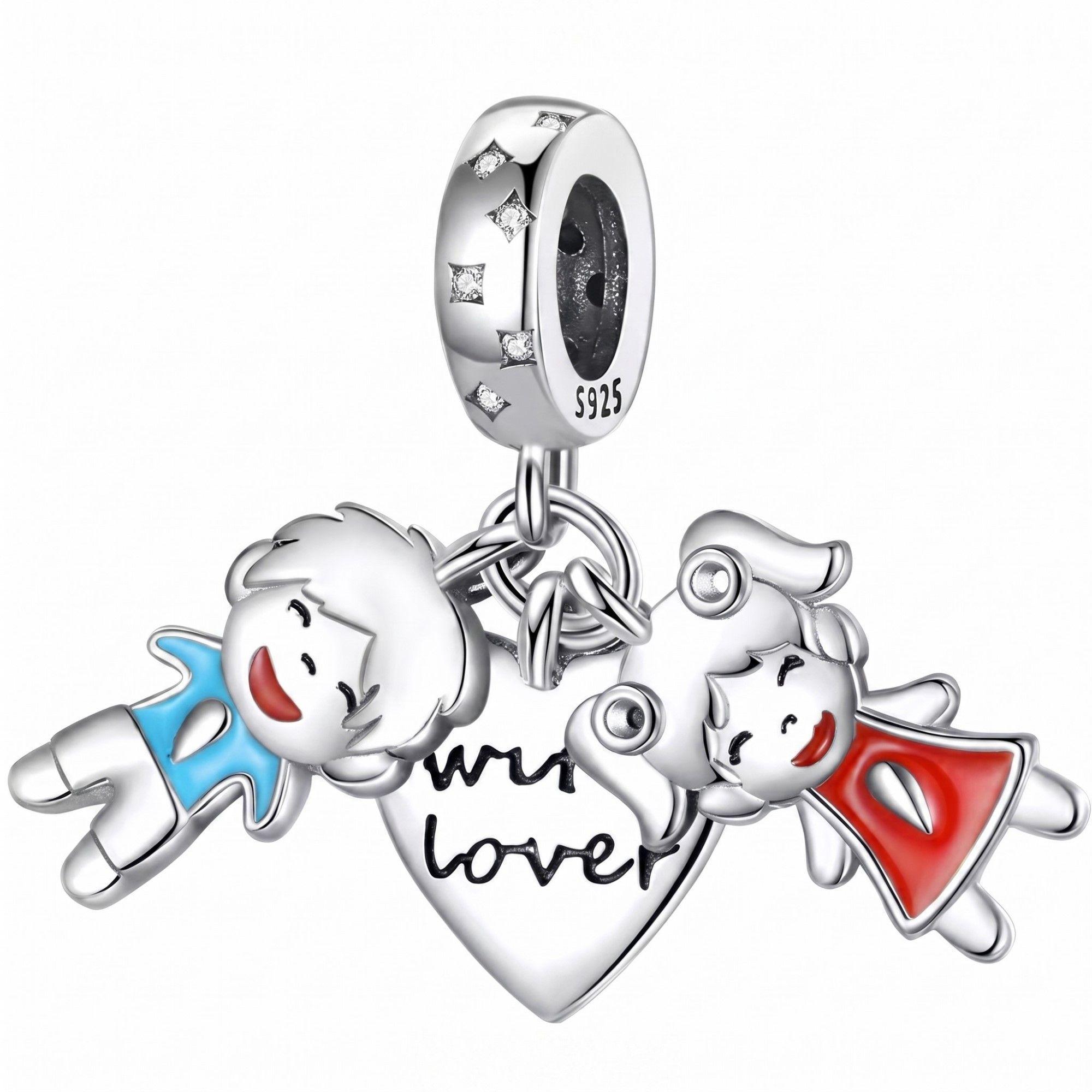Charm Niño y Niña Plata 925-0