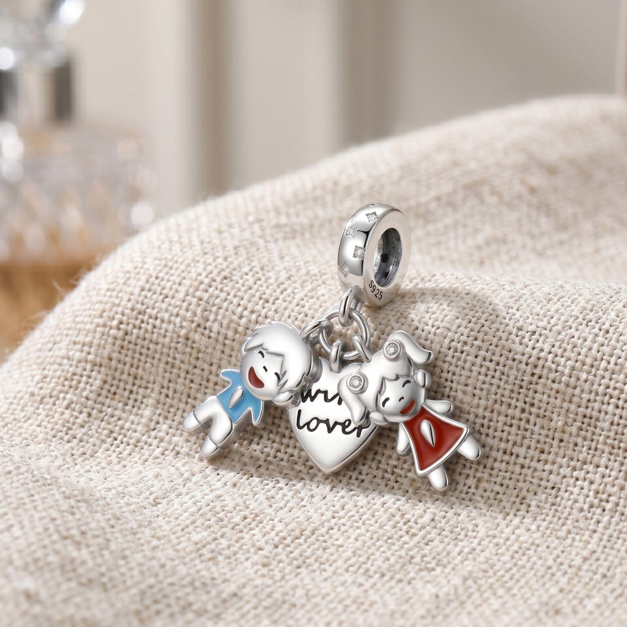 Charm Niño y Niña Plata 925-2