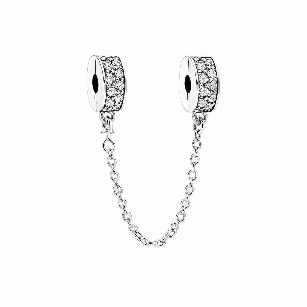 Cadena de seguridad Charm Circón Brillante en Plata 925  -0