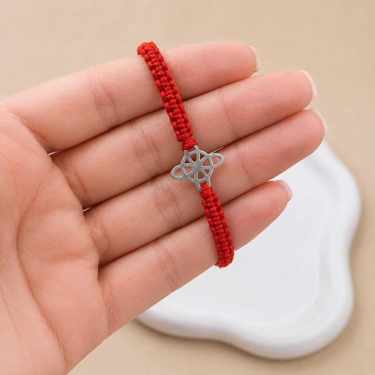 Pulsera Hilo Rojo Nudo de Bruja Unisex  -3