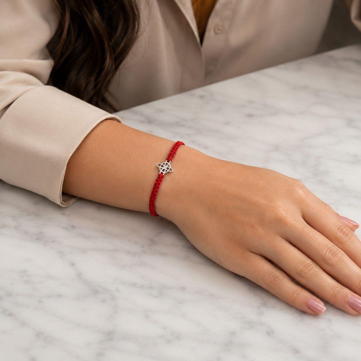 Pulsera Hilo Rojo Nudo de Bruja Unisex  -4