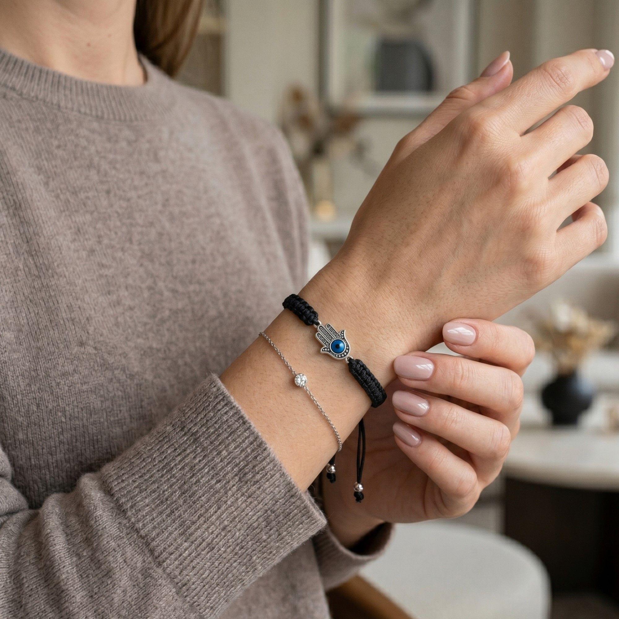 Pulsera Tejida Mano de Fatima Unisex-2