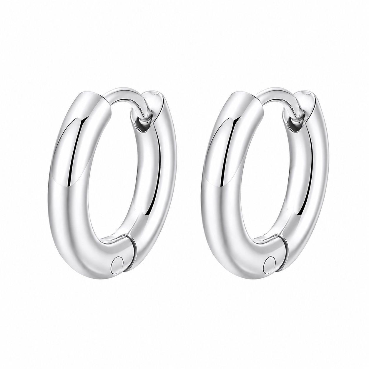 Aros Argolla Acero Inoxidable 11mm Unisex-0