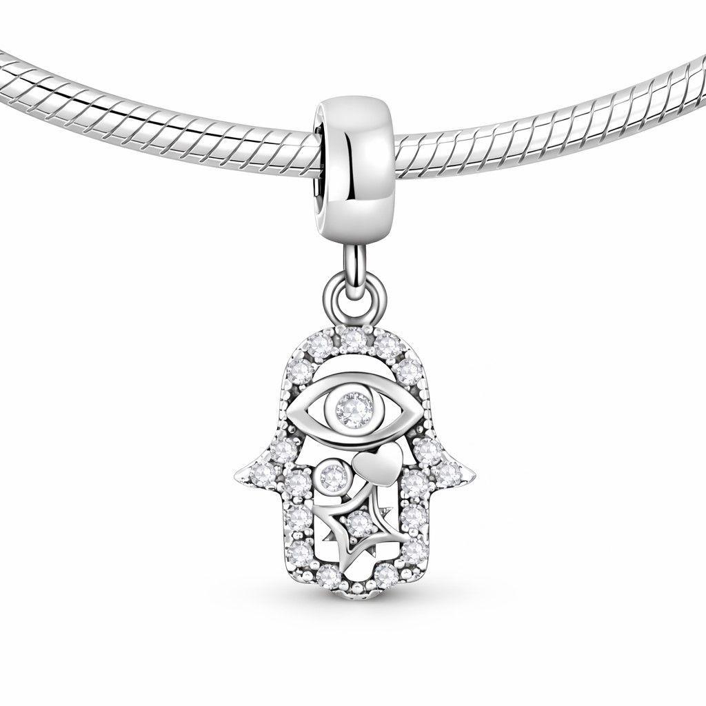 Charm Mano de Fátima Circón en Plata 925 -2