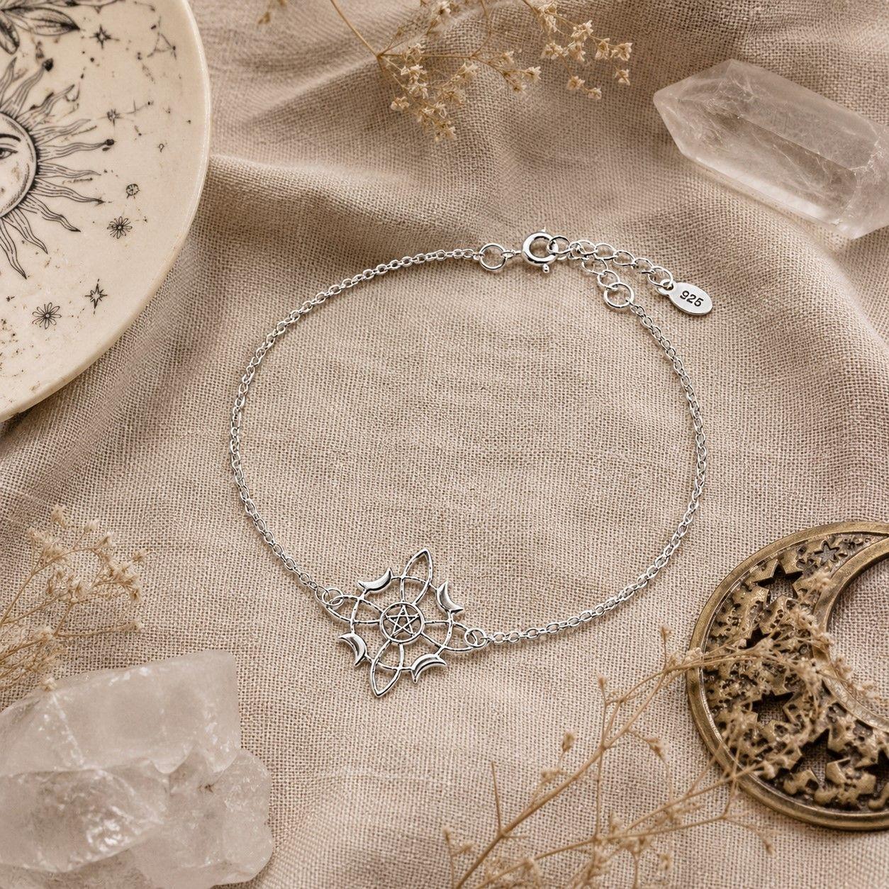 Pulsera Nudo de Bruja Luna Plata 925-2
