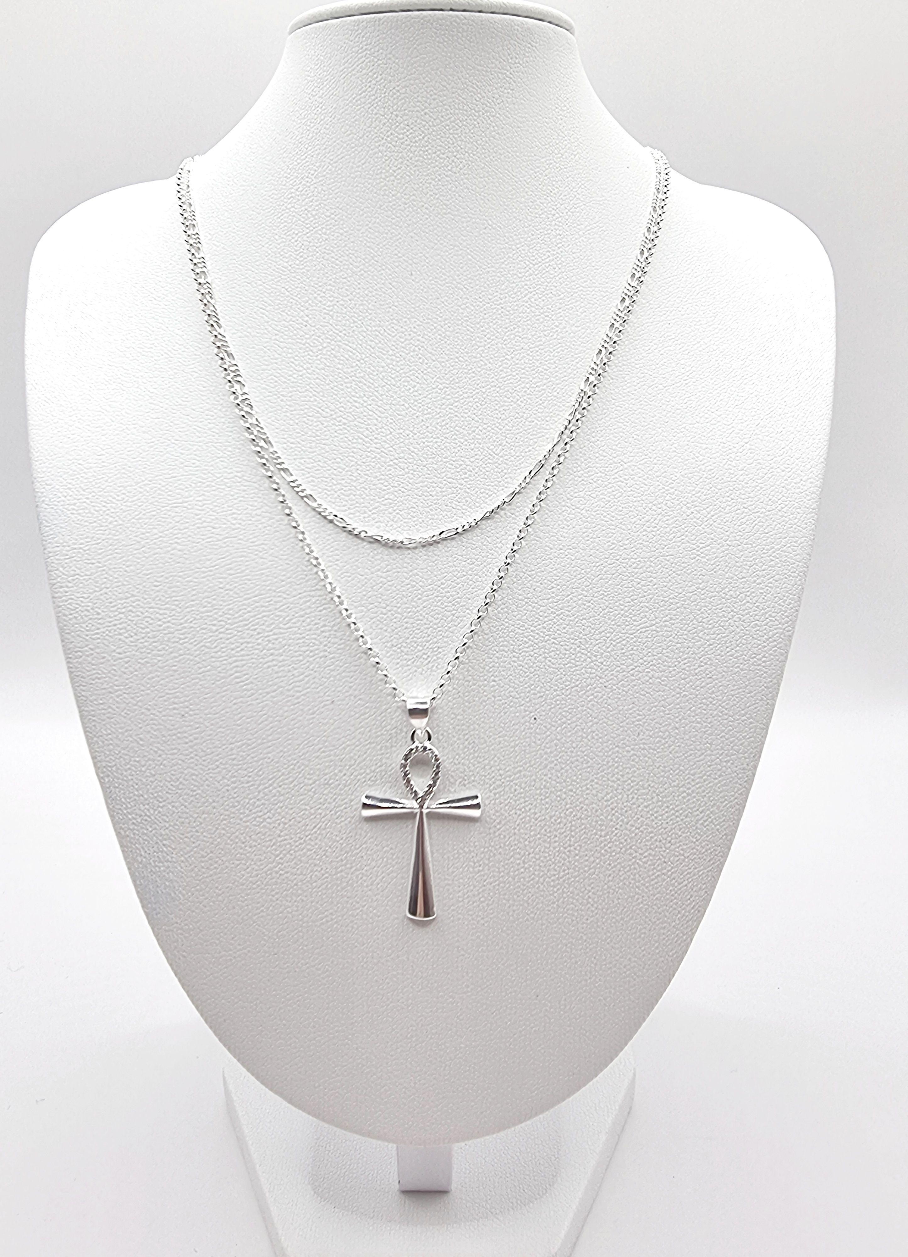 Collar con Cruz Egipcia Circones en Plata 925-2
