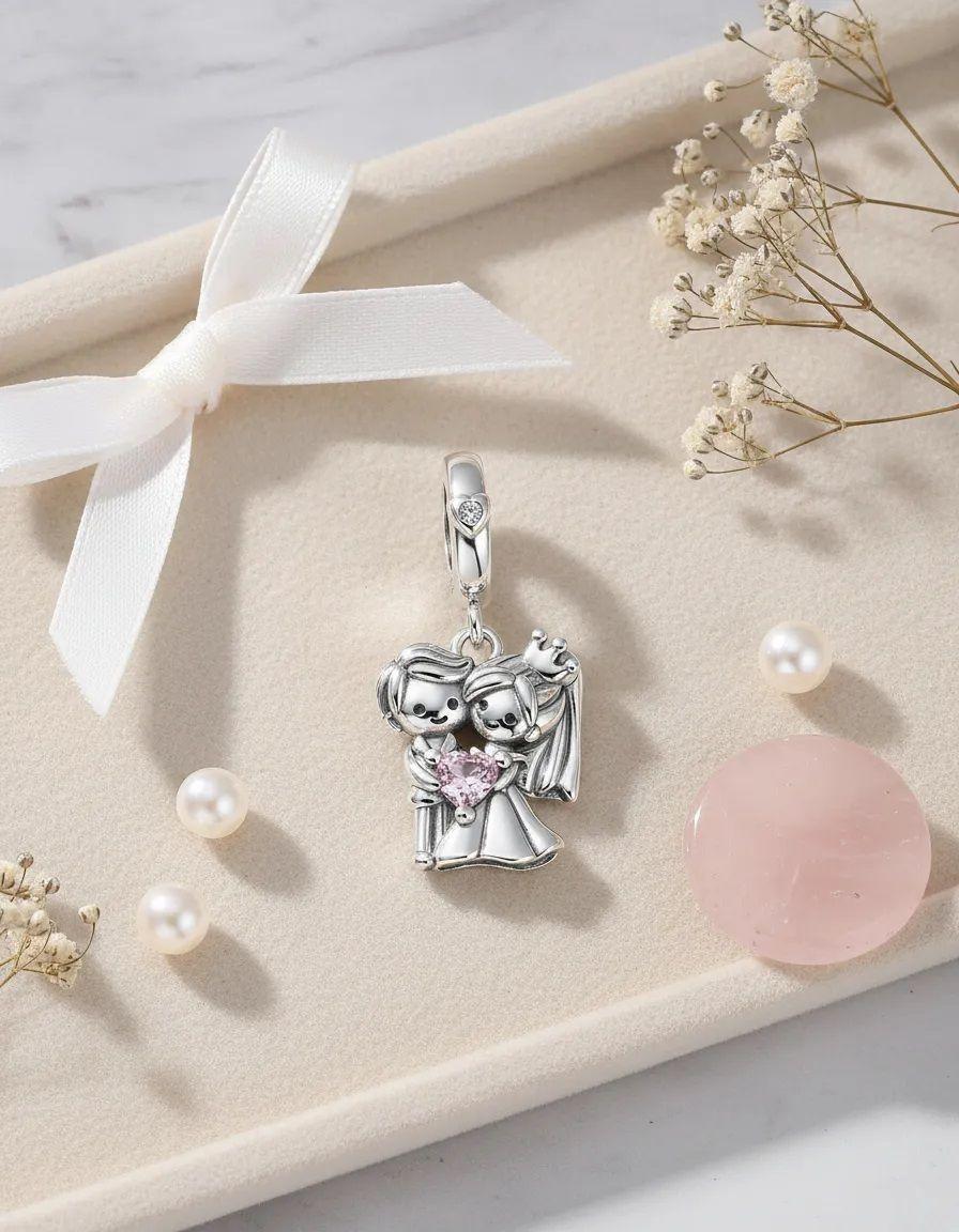 Charm Dije Pareja Recién Casados Plata 925-2
