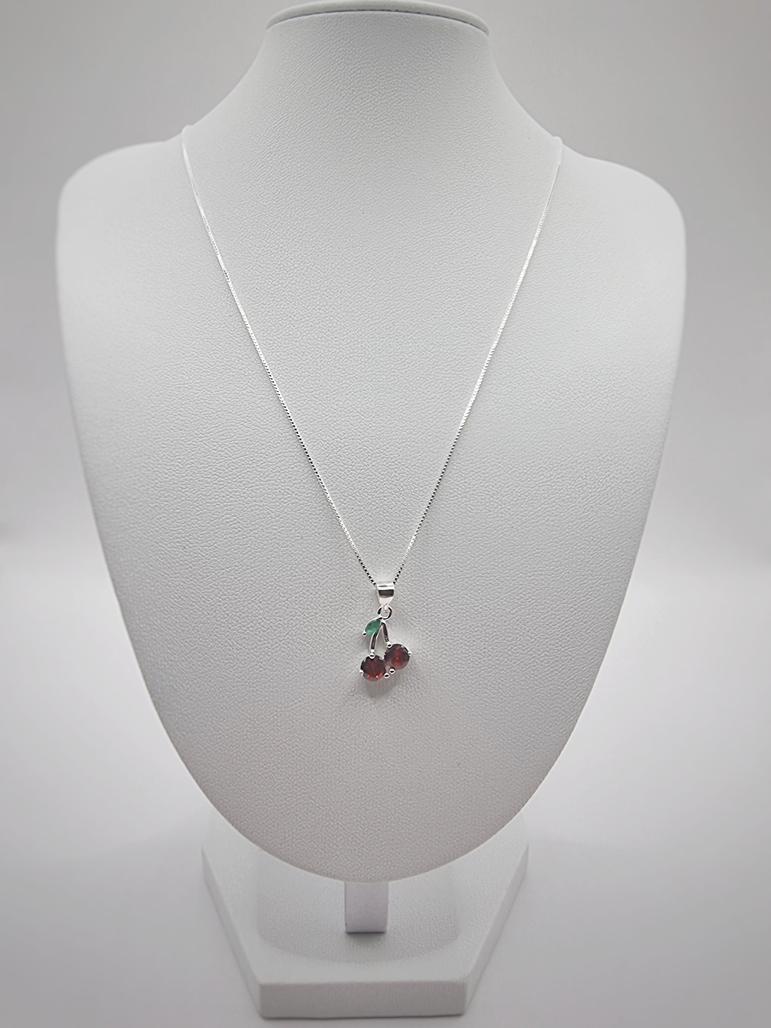Collar Cereza con Circones en Plata 925 -2