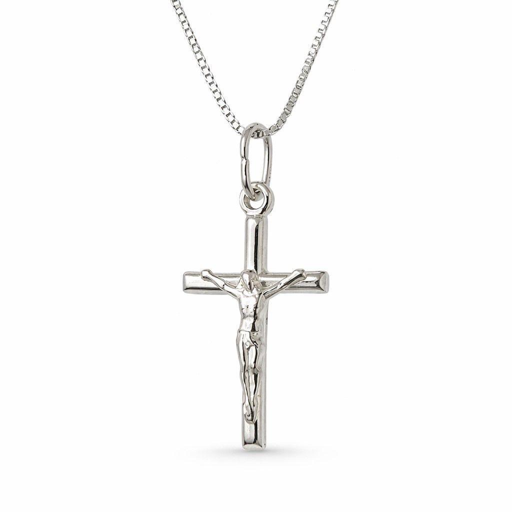 Collar Crucifijo Jesús Cruz 50cm Plata 925 -0