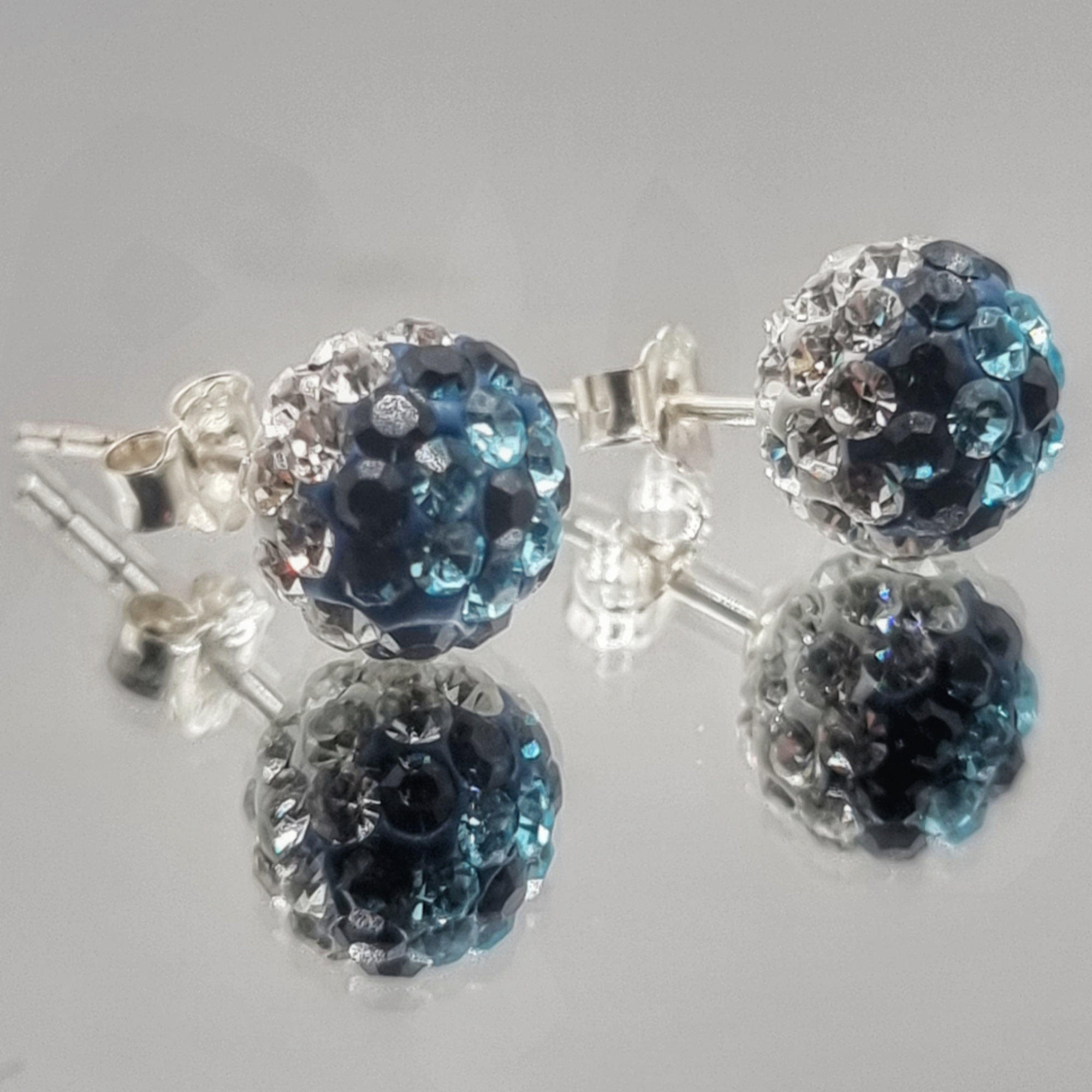 Aros Cristales Multicolor 8 mm en Plata 925 -3