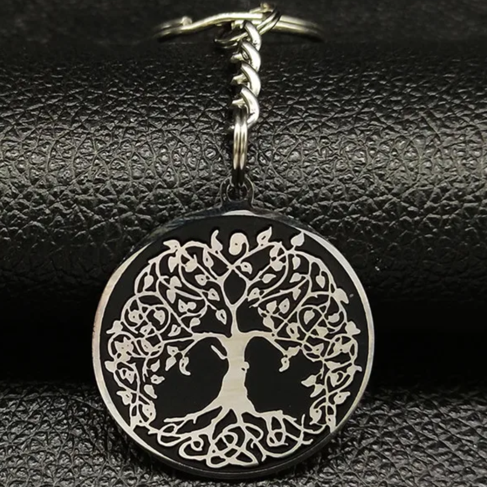 Llavero Acero Inoxidable Árbol de la Vida Frase Inspiradora-3