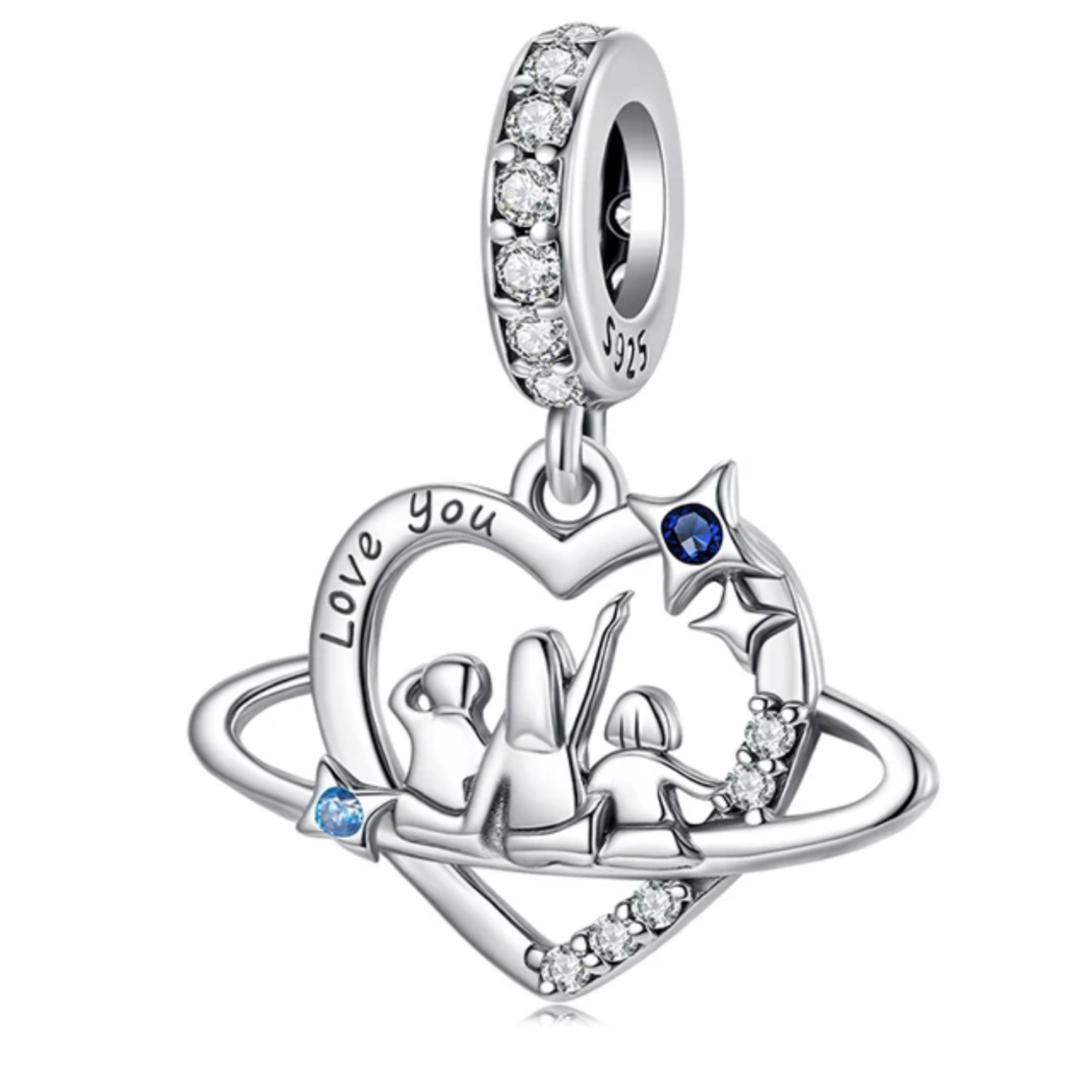 Charm Dije Diseño de Familia en Plata 925 -0