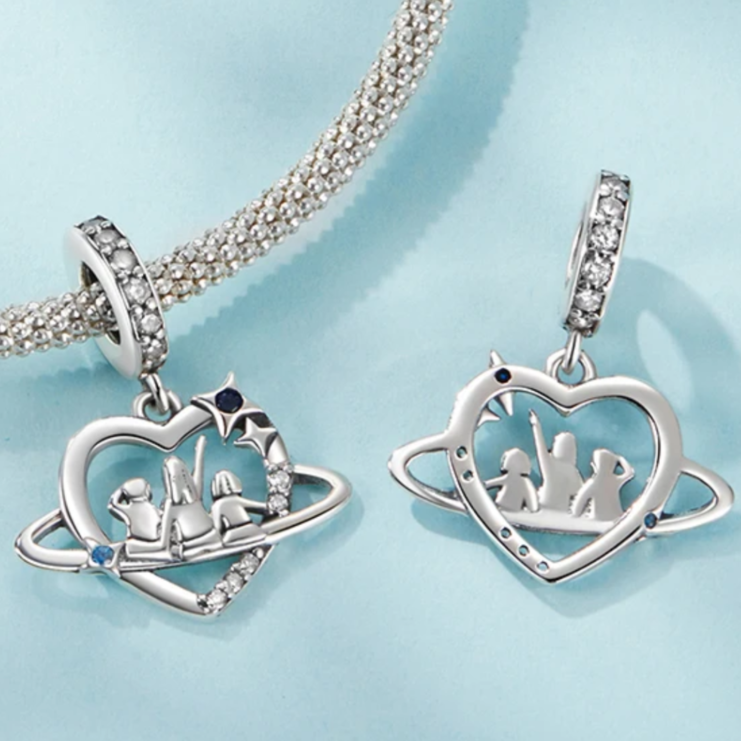 Charm Dije Diseño de Familia en Plata 925 -1