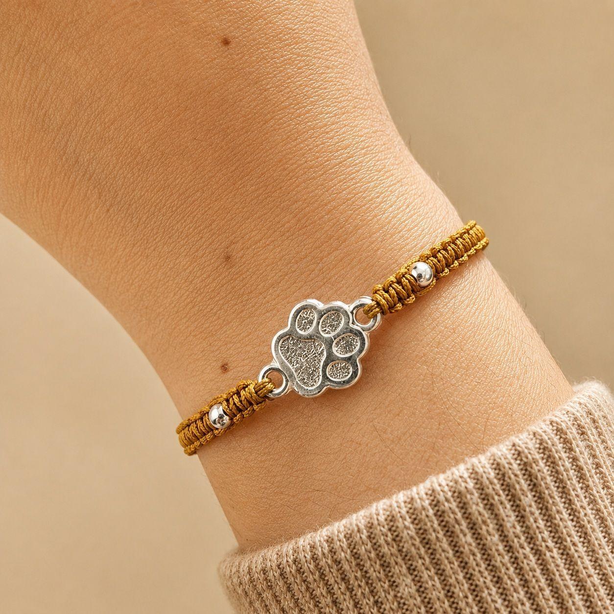 Pulsera Hilo Huellita Plata 925-2