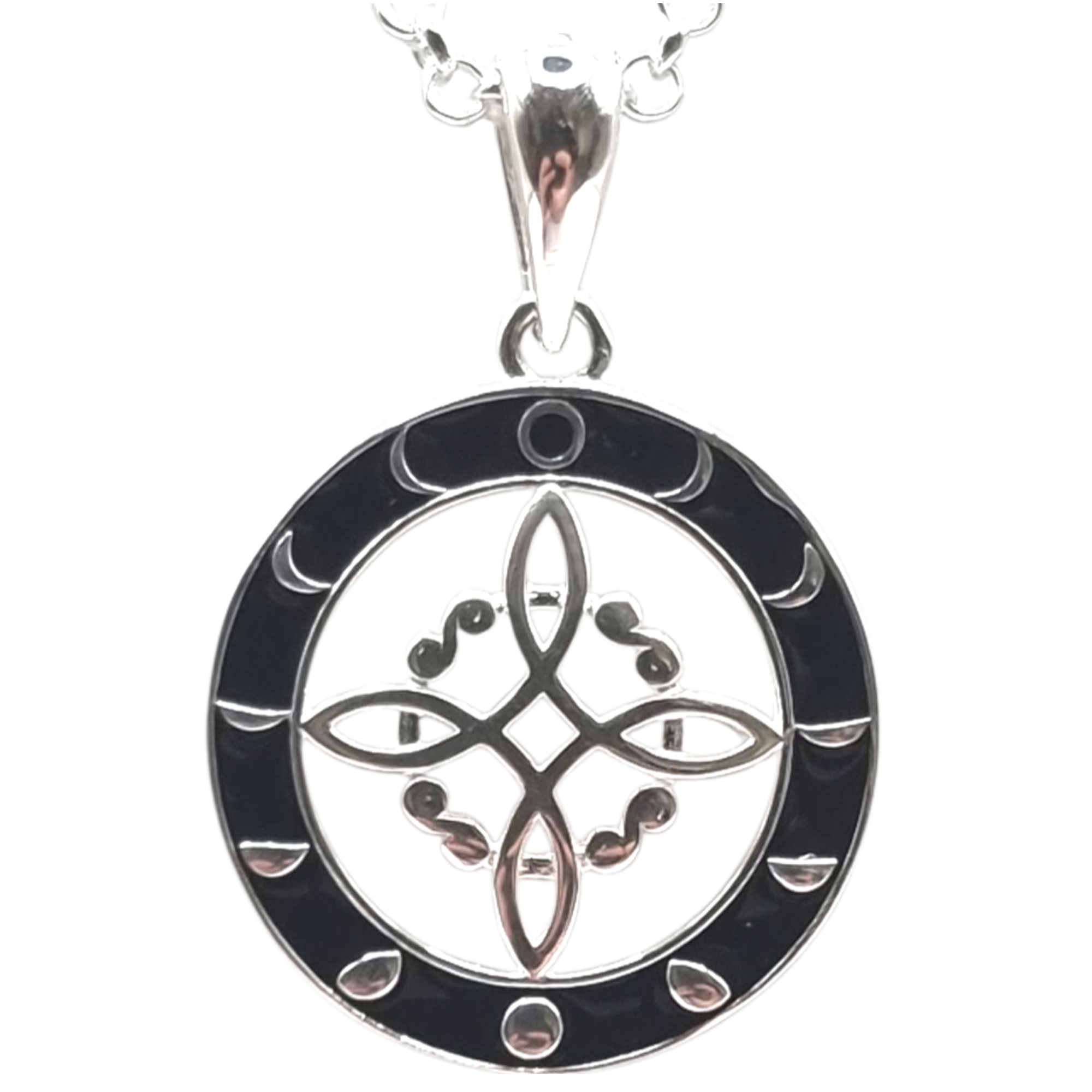 Collar Nudo de Brujas Fases Lunares en Plata 925 -0