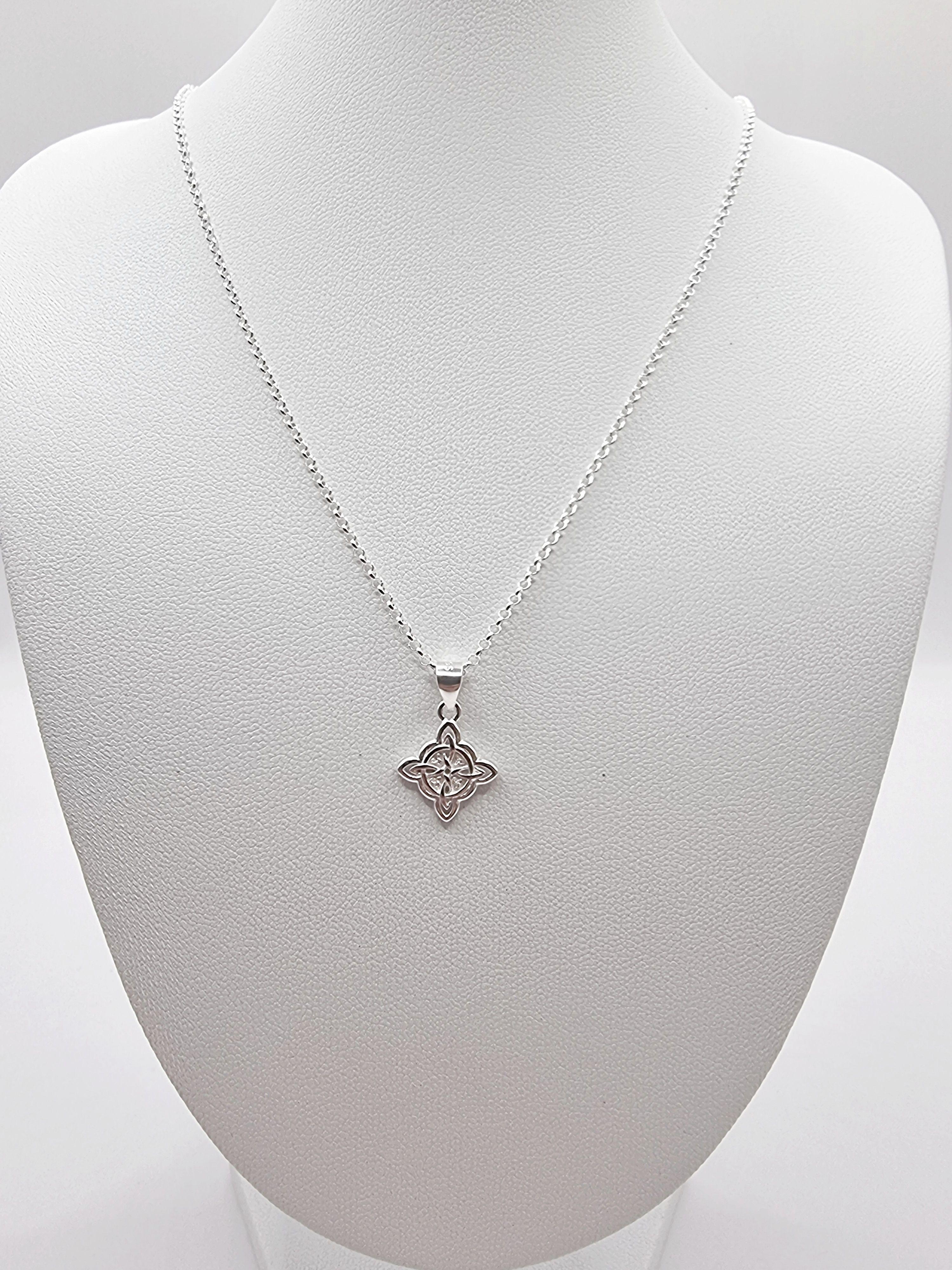 Conjunto de Collar y Aros Nudo de Brujas en Plata 925 -2