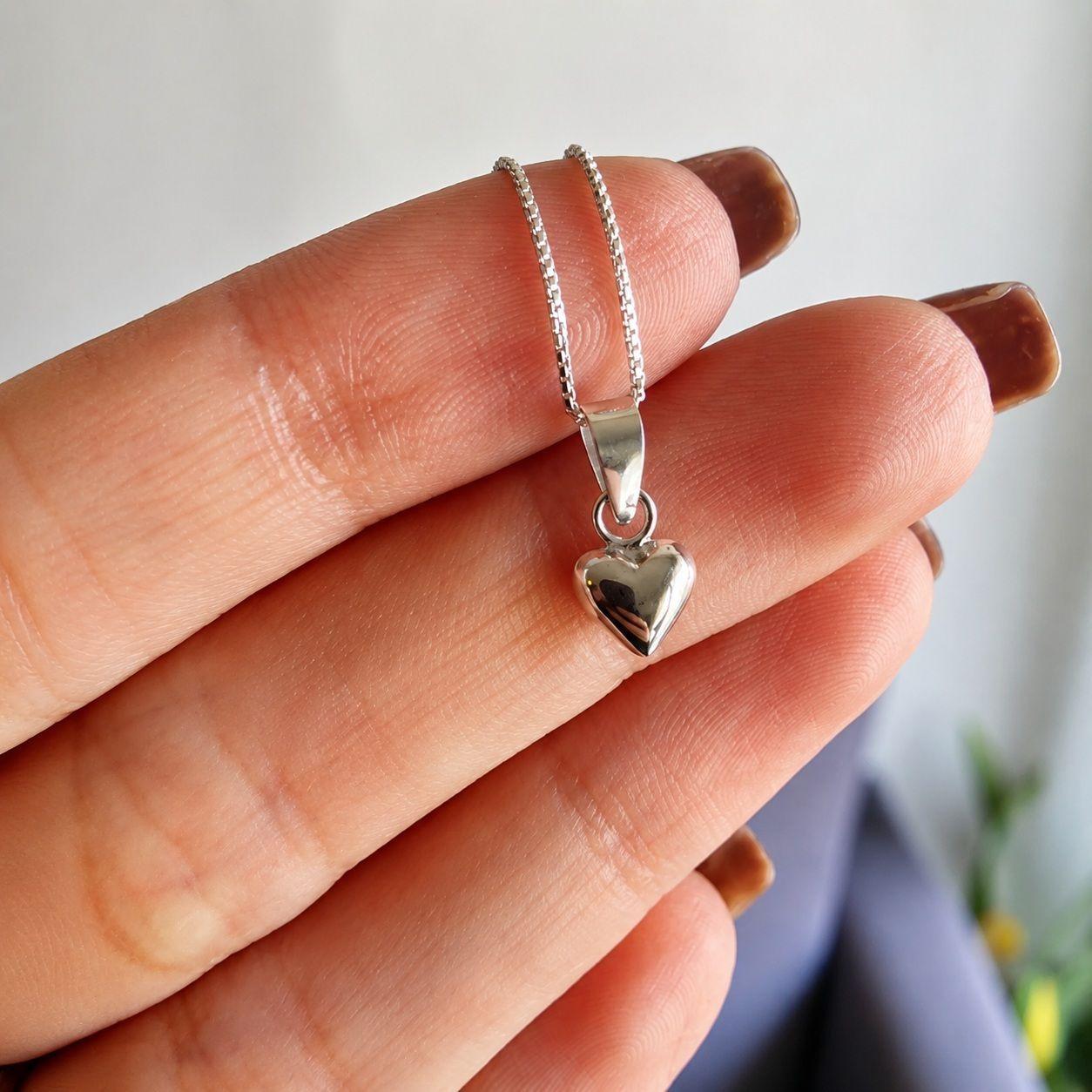 Collar Corazón Minimalista Plata Ley 925-3