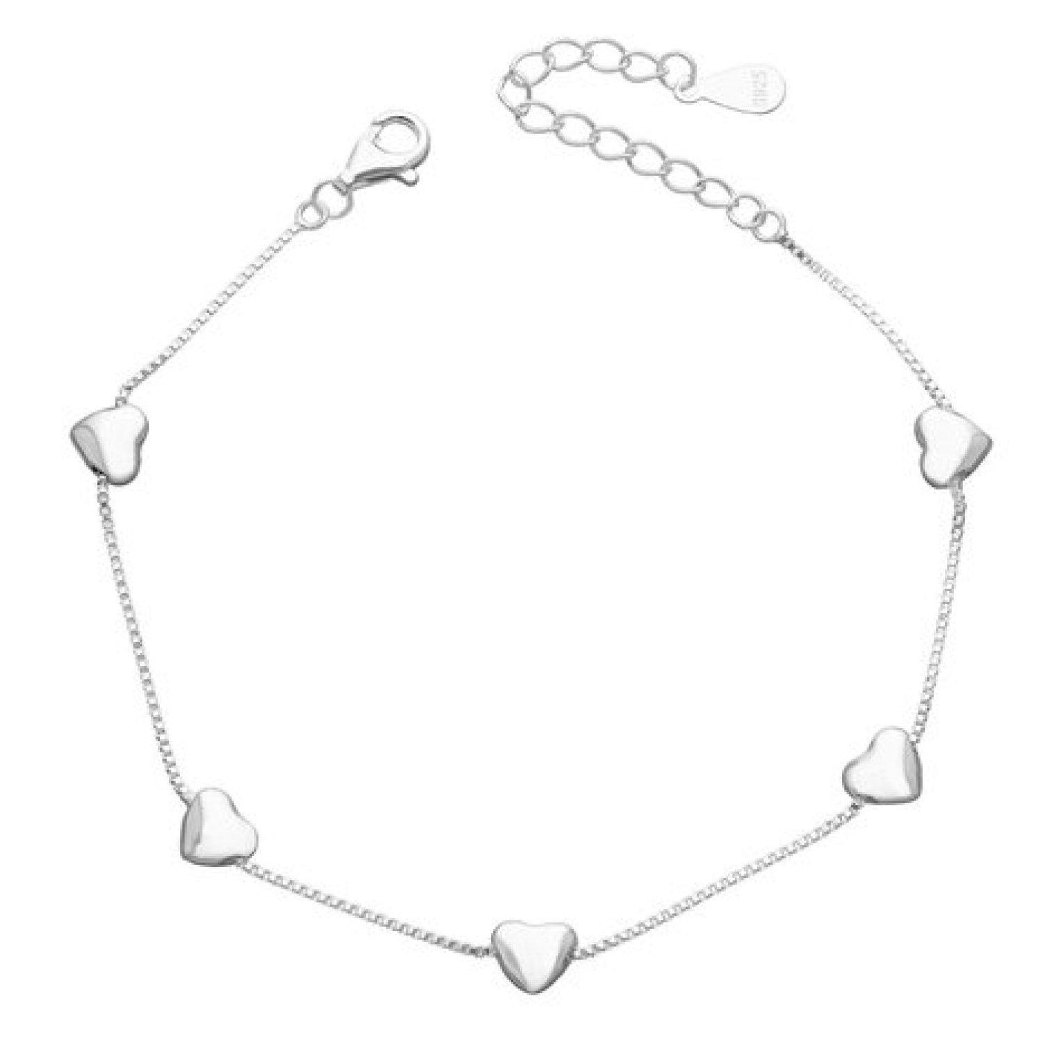 Pulsera en Plata 925 con Corazones-0