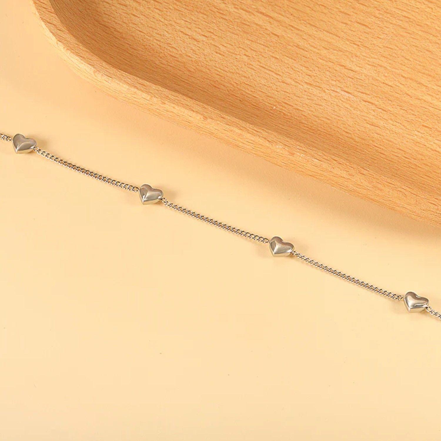Pulsera en Plata 925 con Corazones-1