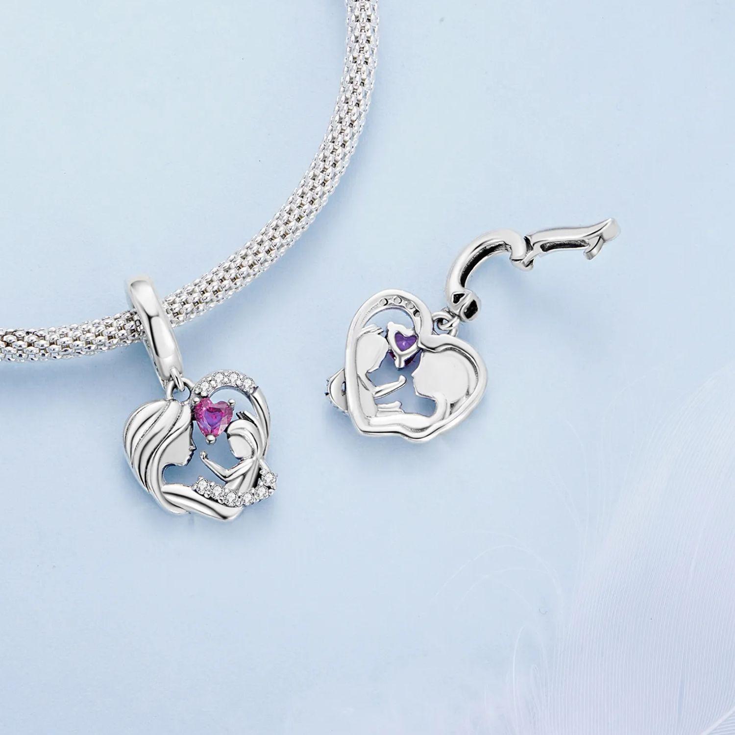 Charm Mama Con Bebe en Plata 925 -3