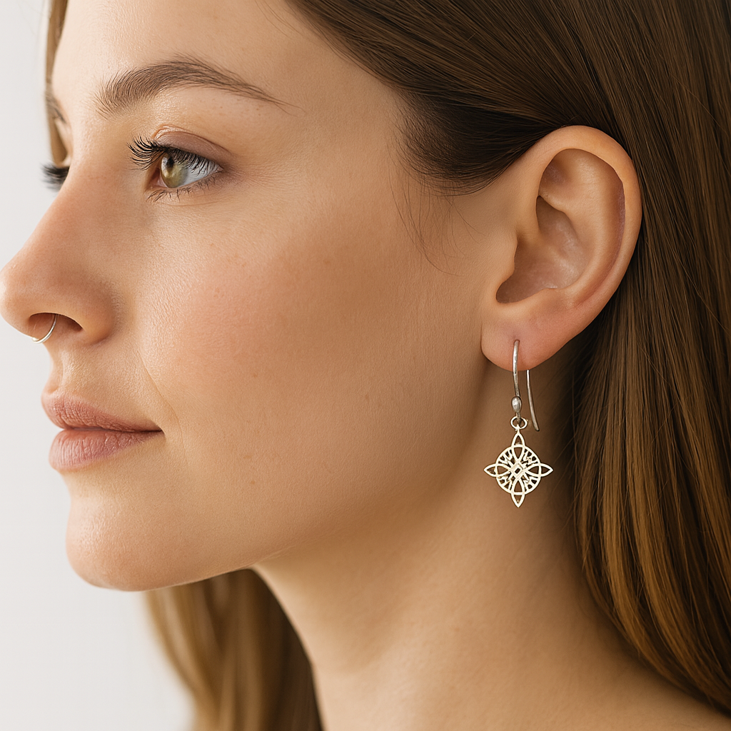 Aros Nudo de Bruja Colgante en Plata 925 -2