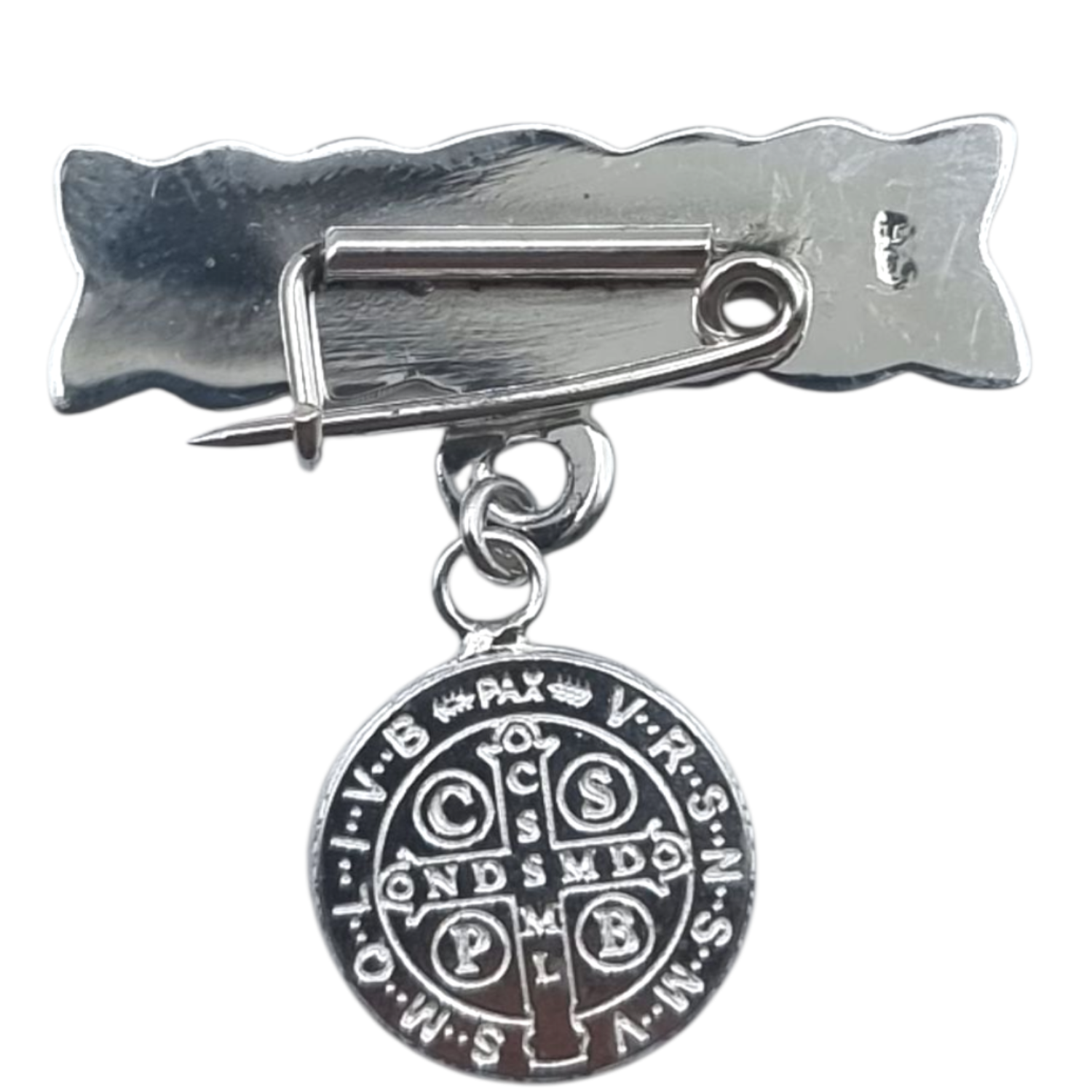 Colgante  Prendedor San Benito en Plata 925-2