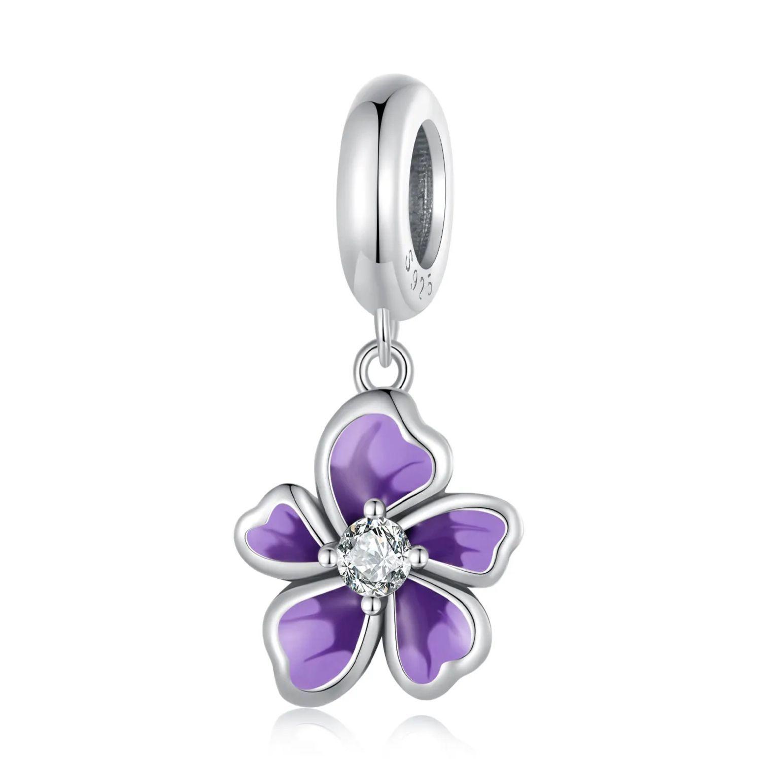 Charm Flor Elegante en Plata 925-0