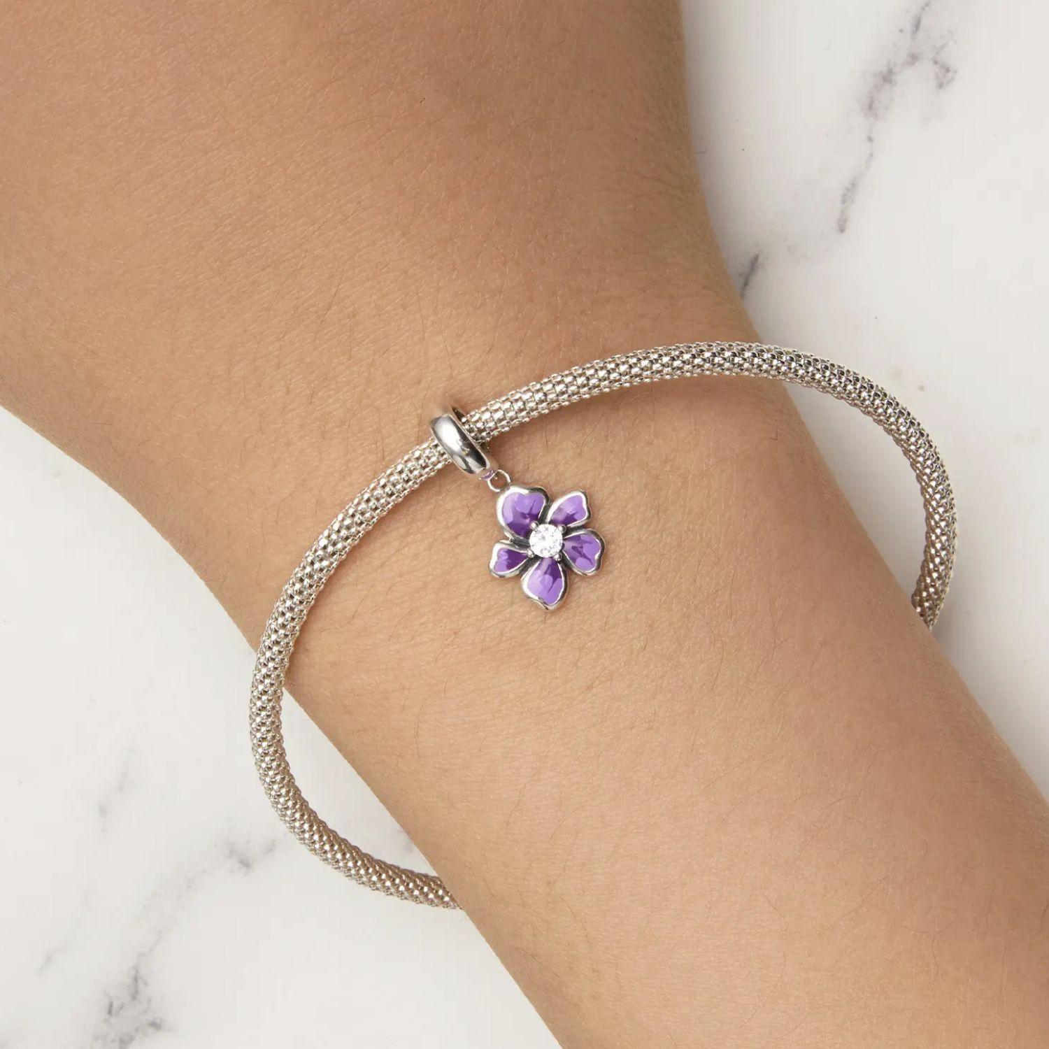 Charm Flor Elegante en Plata 925-4