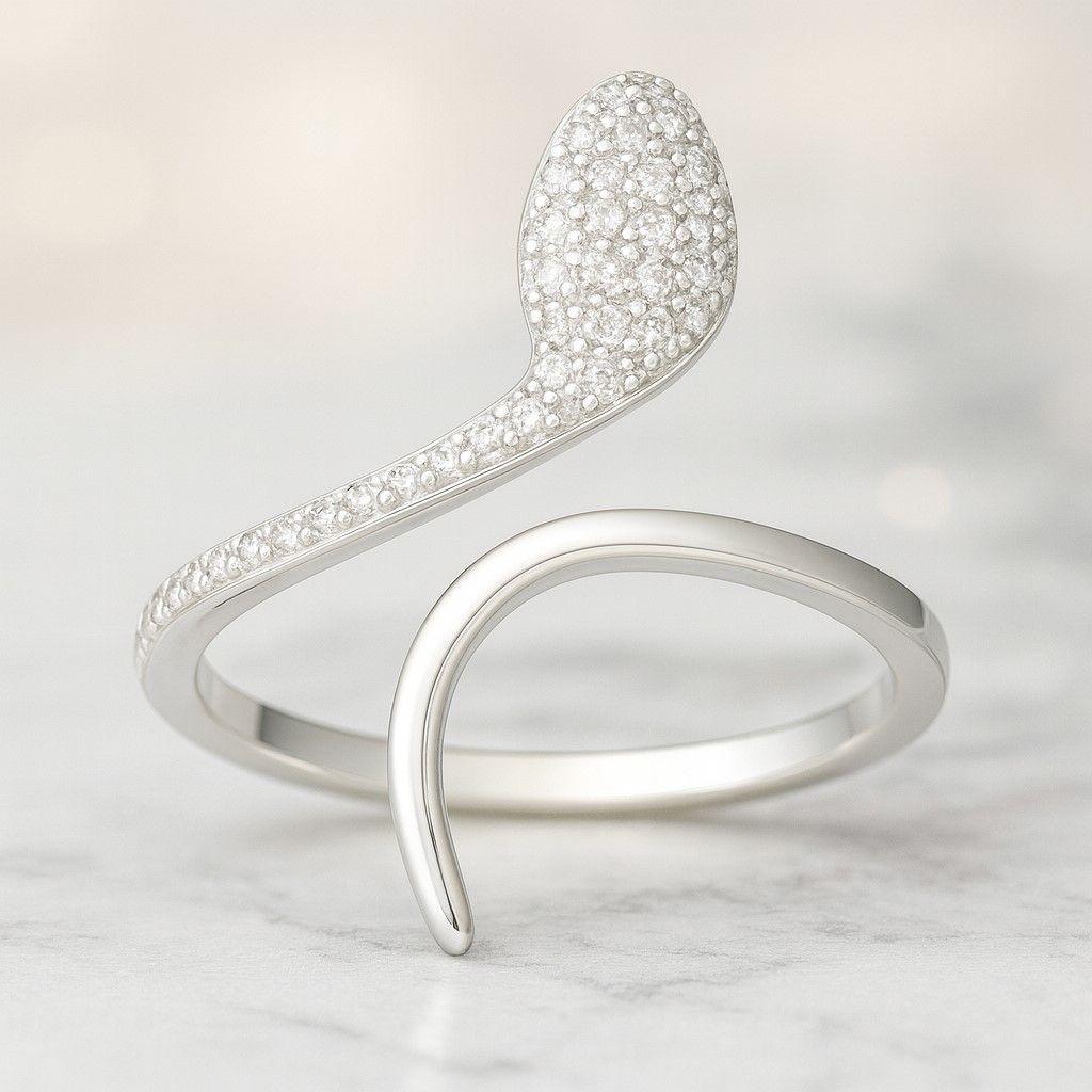 Anillo Ajustable Serpiente Circones en Plata 925-2