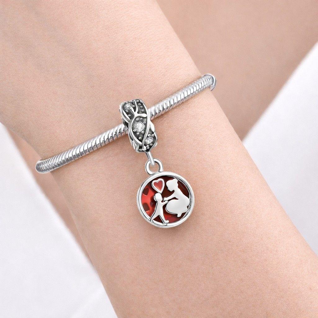 Charm Amor Madre e Hijo Corazón en Plata 925 -2