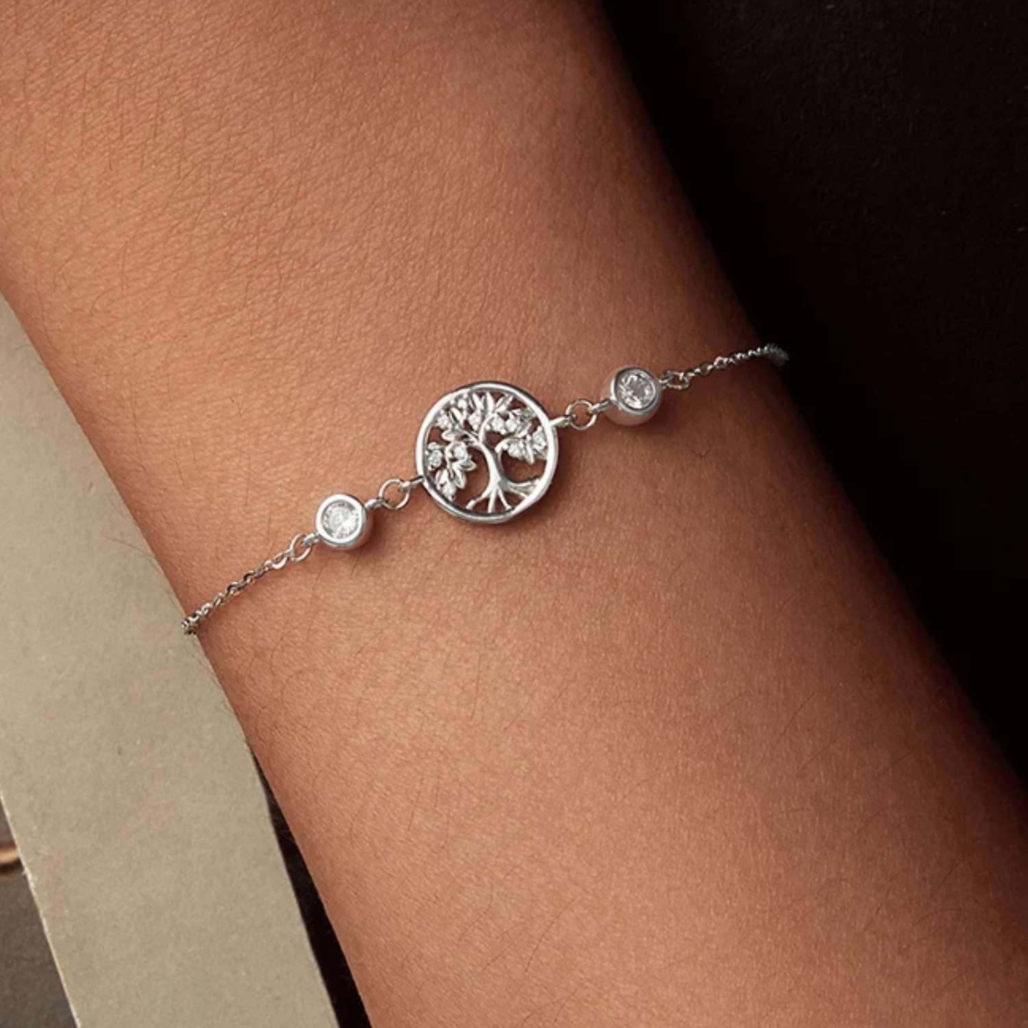 Set Pulsera + Aros Árbol de la Vida Plata 925 con Circones-4