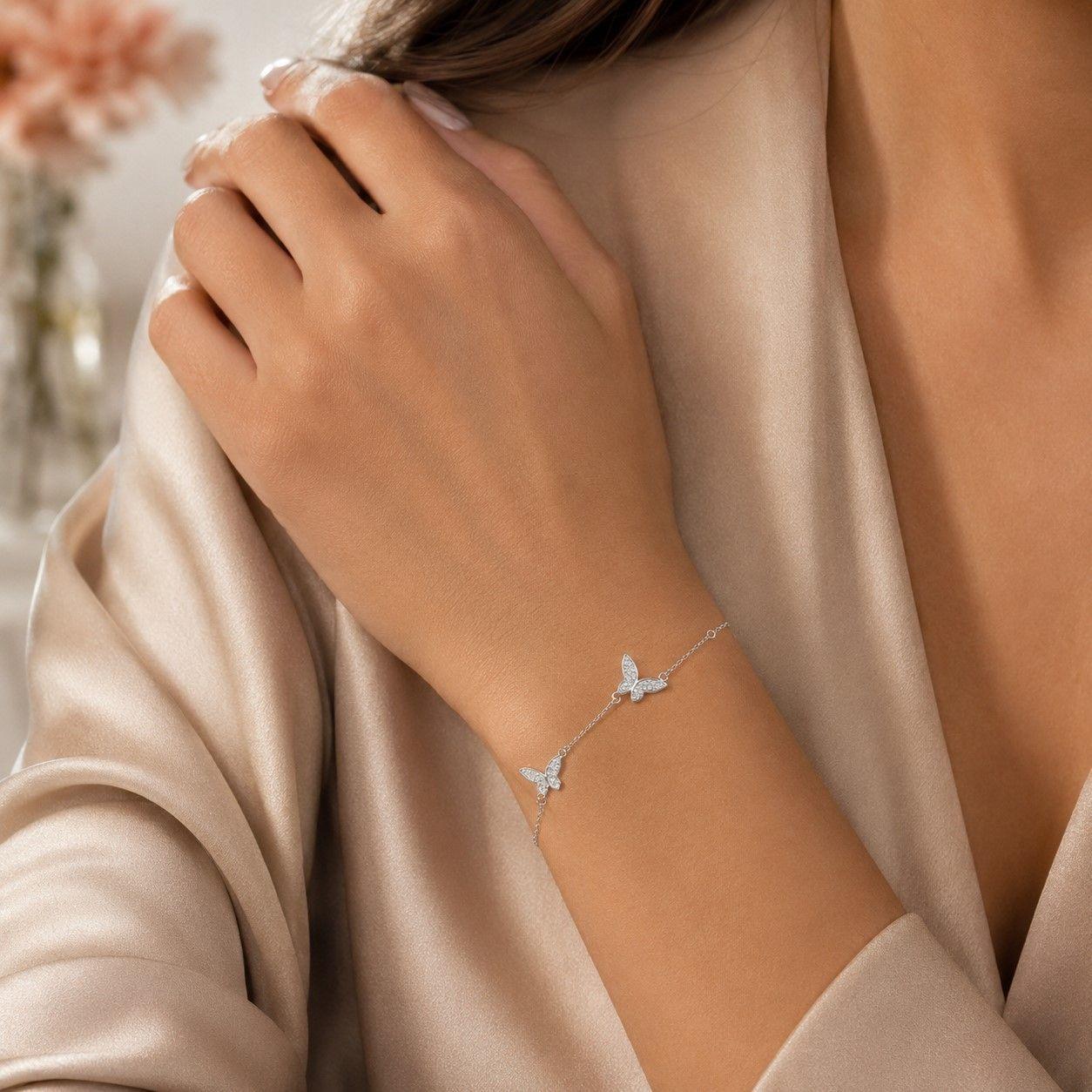 Pulsera Mujer Mariposas Plata ley 925-3